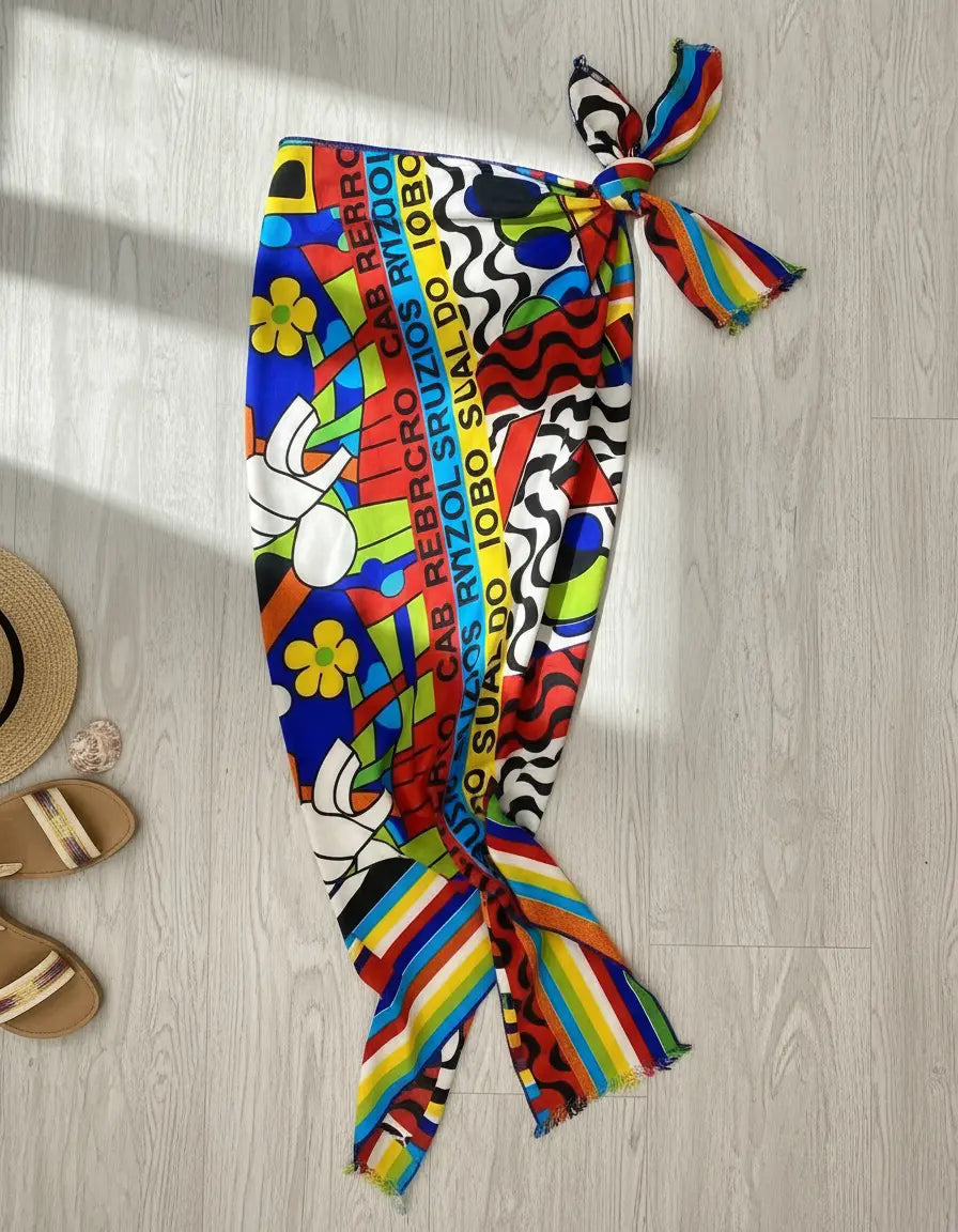 Canga De Praia Viscose Brasil Rio De Janeiro Buzios Arraial Cor Verde Búzios Tamanho 100cm x 180cm